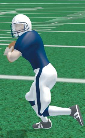 Have ball above the shoulder pad and slightly behind helmet. Move hips and shoulders toward the target ahead of throwing arm.