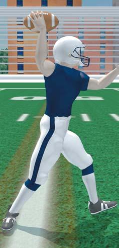 Step directly at receiver with foot opposite throwing arm, moving hips and shoulders toward target. Use normal throwing motion coming over front foot.