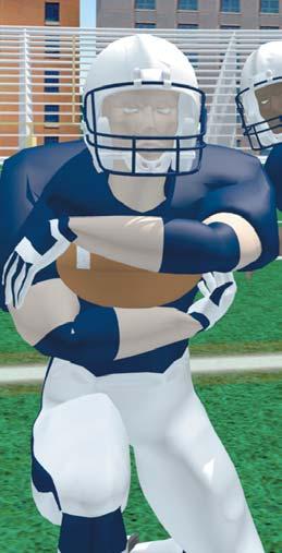 Arm closest to the quarterback forms the upper part of pocket. Raise elbow of the upper arm so that it is just below shoulders. Place forearm of the upper arm across chest.