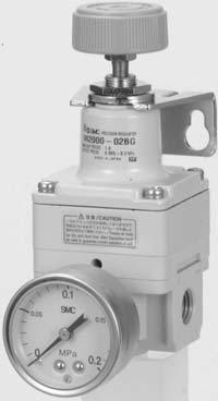 Precision Regulator Series // and pressure gauge can be mounted from directions Mounting is possible on either the front or the back.