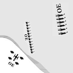 The artillery can fire through its own allied skirmishers to attack the enemy infantry beyond. All three units are on the same elevation. The infantry has advanced to within 12 inches of the cavalry.