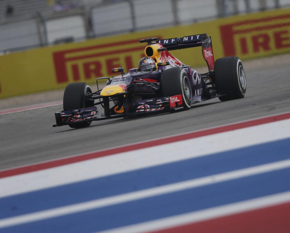 Photo Courtesy Pirelli S AT U R D AY REPORT Saturday November 16, 2013 The second day of the US Grand Prix kicked off with the third and final practice session which was dominated by both Red Bull