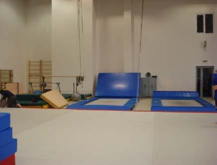 Dry-land area with 1-3 m variable height platform, 4 (four) springboards and foam blocs, 3