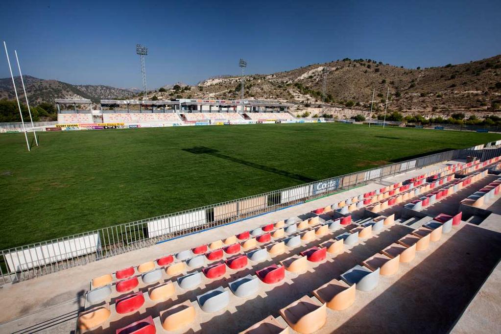 VILLAJOYOSA RUGBY STADIUM (LA VILA) 32 ND BENIDORM SEVENS will be held at Villajoyosa Rugby Stadium, which can accommodate 3.000 seated spectators in its two covered stands.