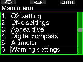 2. G2 SETTINGS AND MENUS By pressing MENU from the time-of-day display you will enter the Settings folder. Note that when you first reach a menu, you are outside of it.
