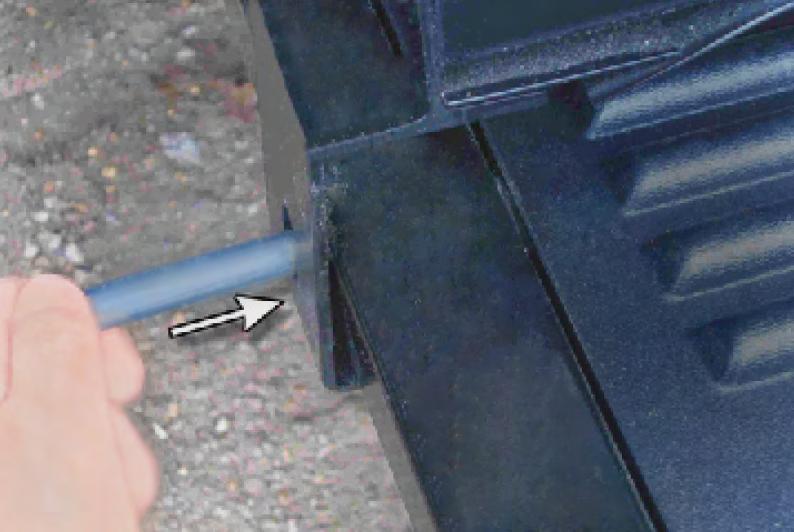 Pull cane bolt from bike rack assembly.