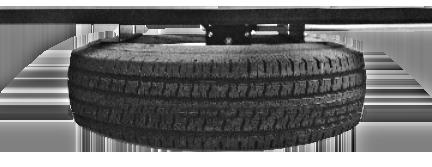 Note: The spare tire must be raised to the stow position by manual hand crank only. The tire should be raised to the point that the tire s sidewall contacts the angle brackets firmly (Fig. 21A). Fig.