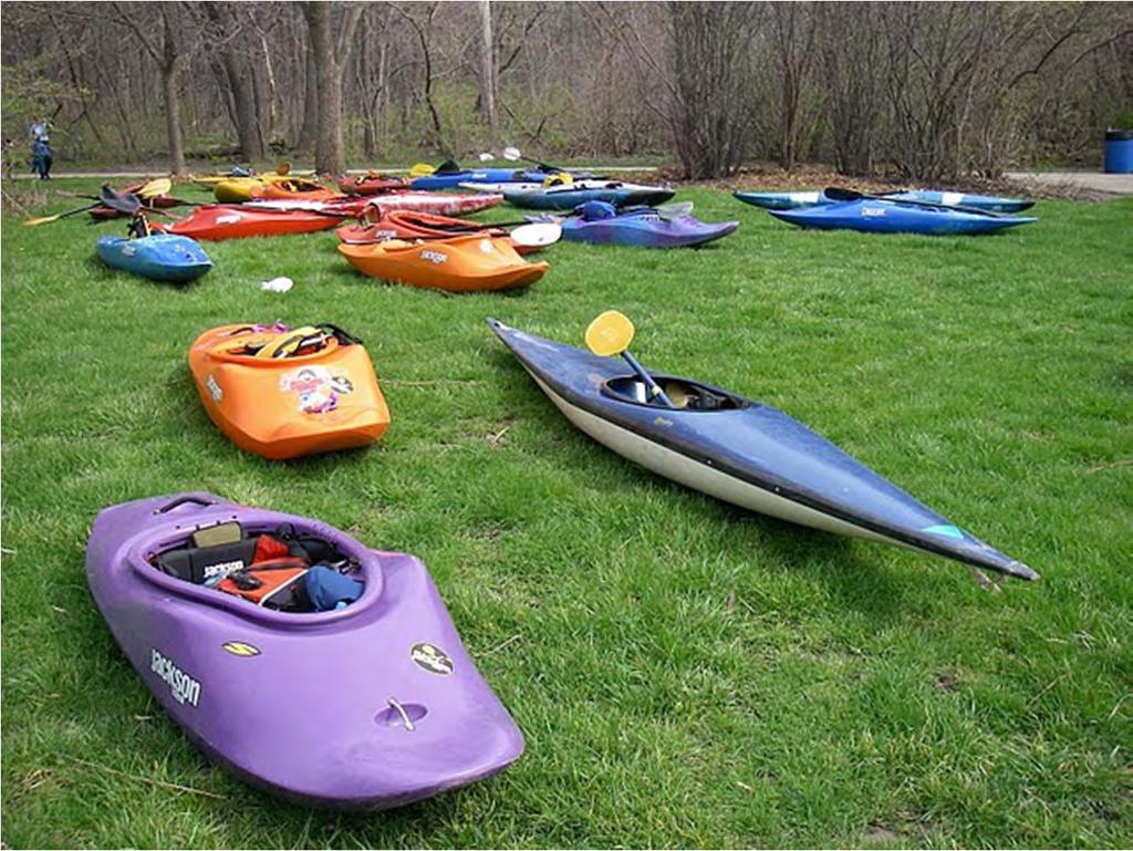Most common whitewater kayaks are: Play boats