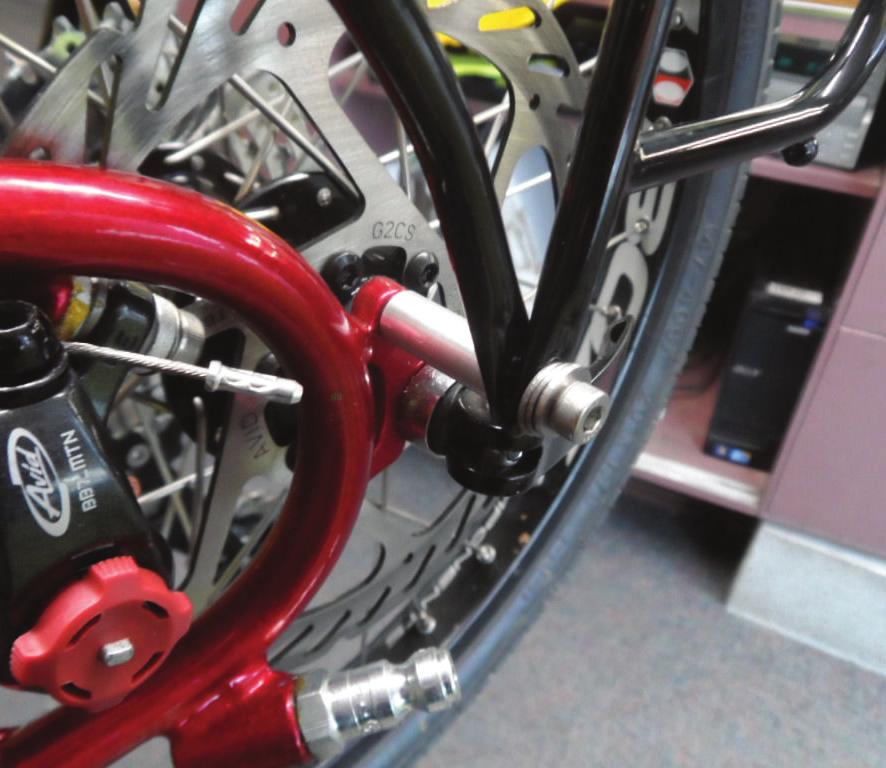 Accessories: Rear Rack Mount Legs To Bicycle Frame -continued b) Non-Adjustable Dropouts (steel, painted, brazed to the frame) & Disc Brakes.