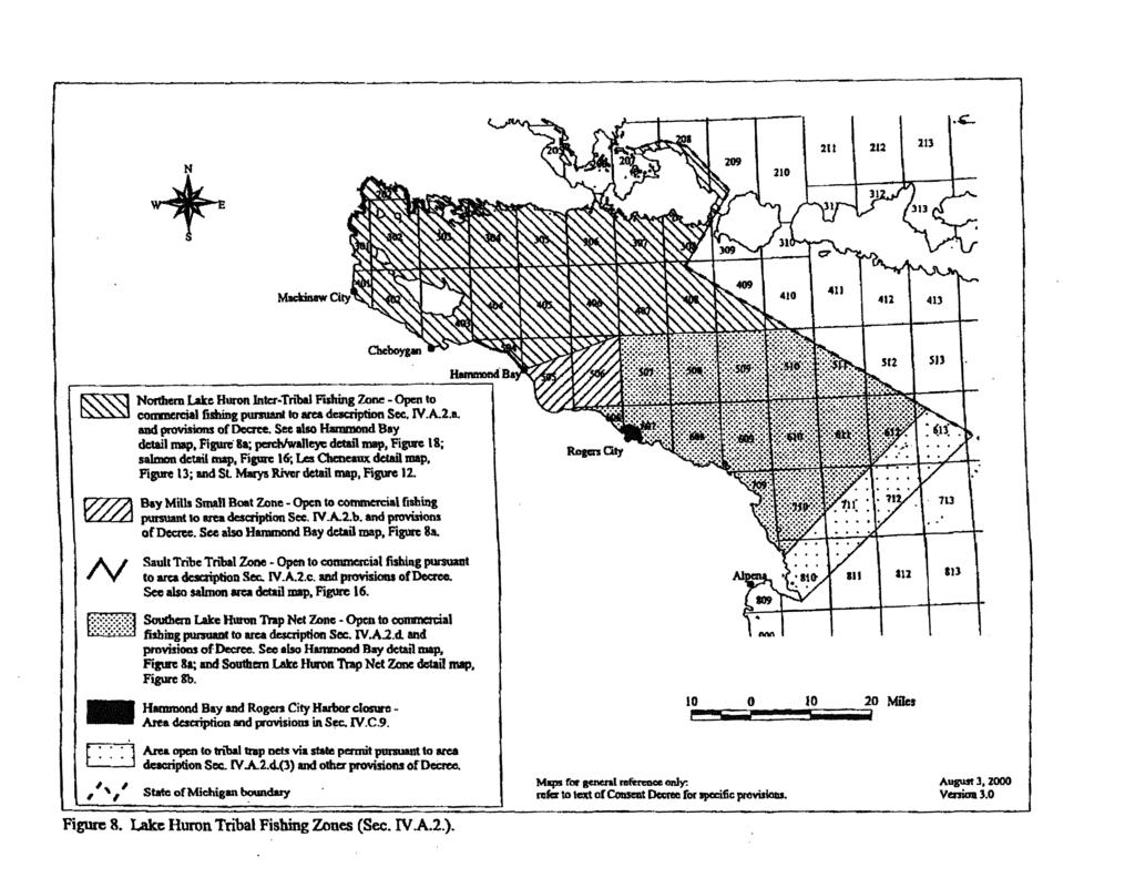 ..-:.. 21t 212 113 + 210 411 1 41) m ~ Northern Lake Huron Intcr Tn"baJ Fishing Zone - Open to ~ commercial fi&hmg punuanllo area dacription Sec.1V.A.b. IIJId provisions ofdecree.