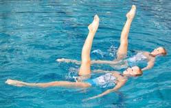 Synchronized Swimming Synchronized swimming combines skill, stamina and teamwork with the fl air of music and drama.