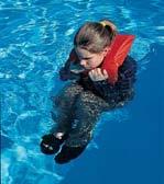 To get into the HELP position, draw your knees up to your chest, keeping your face forward and out of the water.