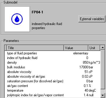 Hydraulic Library 4.2 User Manual Figure 1.6: Parameter for fluid properties submodel FP04.