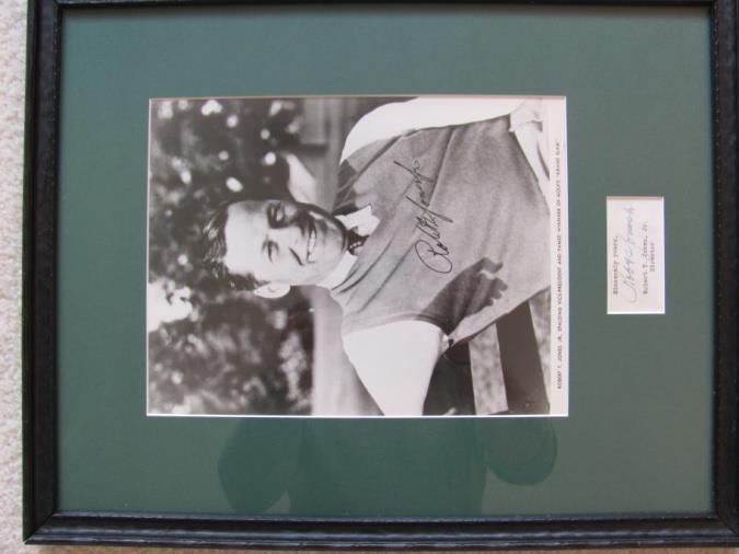(DP) COLLECTION (Nov. 7 th, 2014) Page #1 17 FRAMED AUTOGRAPHED ITEMS 1. Walter Hagen Wood framed, matted, original 8 x 11 black & white photograph, Circa 1930 s, that Mr.