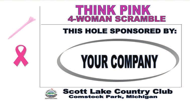 Title Sponsor - The title sponsor will have their name in the title. THINK PINK sponsored by Company. They will have their logo on all promo materials.