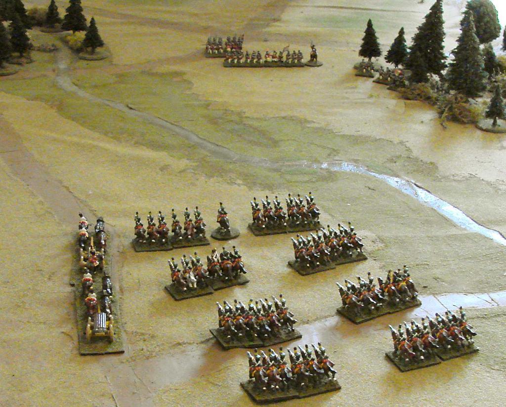Merveldt's Uhlans approach Ambrosio's flank and rear.