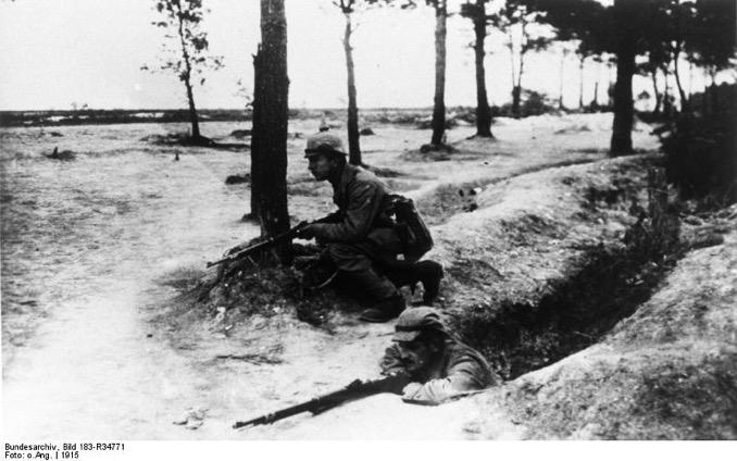 German Western Front in 1915 guarding