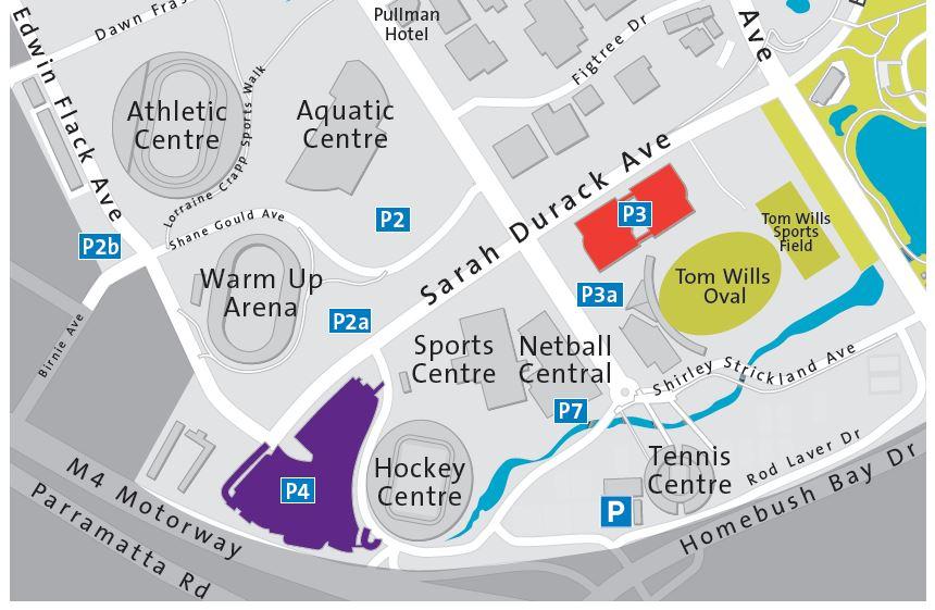 Map of Sydney Olympic Park Netball Central Olympic