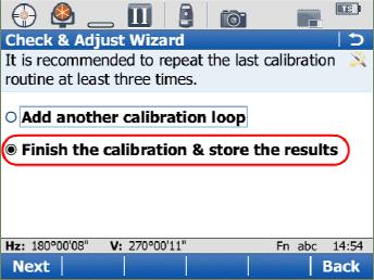Combined Test Adjustment Calibration Results for Combined Adjustment This time when prompted to add more calibration loops or finish the process, choose Finish the calibration & store the results You