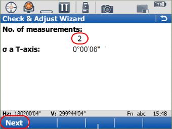 Performing Tilting Axis Adjustment Tilting Axis Adjustment Once you have performed the second set you will then be able to see the standard deviation for the sightings you have made.