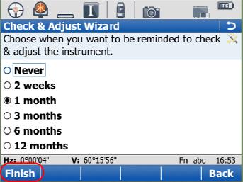 If one or more adjustment values date values are older than the time specified with this parameter, then a reminder message is displayed each time the instrument is turned on.