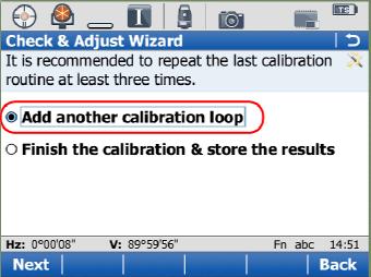 Performing the Combined Adjustment Once you complete the second calibration loop the system can now start to report the standard deviations.