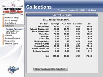 Collections, Current Earnings Screen Figure 9. Collections, Current Earnings Screen This screen displays earnings, fees, expenses, and net income for the current period.