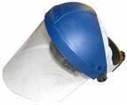 Face Shield Description: Face shields are a plastic shield that is worn on the head and cover the face and neck of the person wearing it.