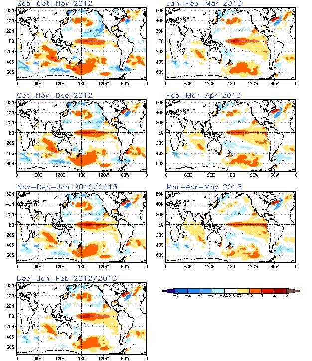 SST Outlook: NCEP CFS.v1 Forecast Issued 22 August 2012 The CFS.