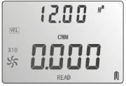 2, press ENTER key confirm press again the OPTION key to select 2/3 V max, here the LCD screen as shown in figure 8 Figure 13 (2) When measuring minimum value of wind velocity, a MIN will be shown on