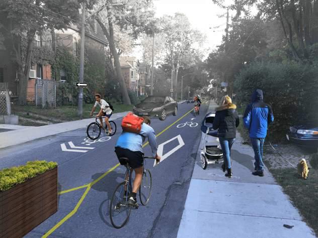 Proposed Initial Option Dowling Contraflow Bike Lanes On September 22nd 2016, Cycling staff hosted and presented at a Public Open House at Parkdale Library an option which included a contra-flow bike