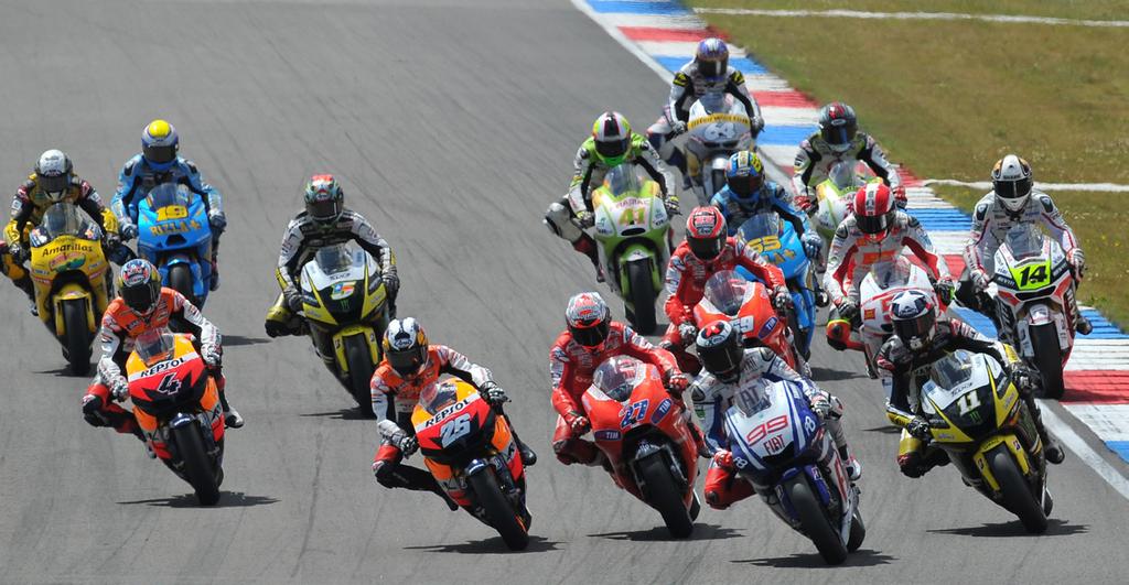 STATISTICS 2011 Tenth year of MotoGP at the Dutch TT has hosted a Grand Prix event in each of the previous nine years since the introduction of the four-stroke Moto- GP formula in 2002.