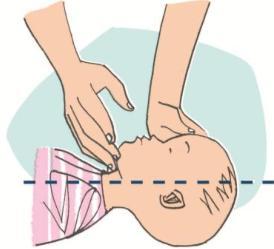 the middle of the chest with 1 hand for the child and 2 fingers for the infant, the compression is strong, the frequency between 100 and 120/min, release is