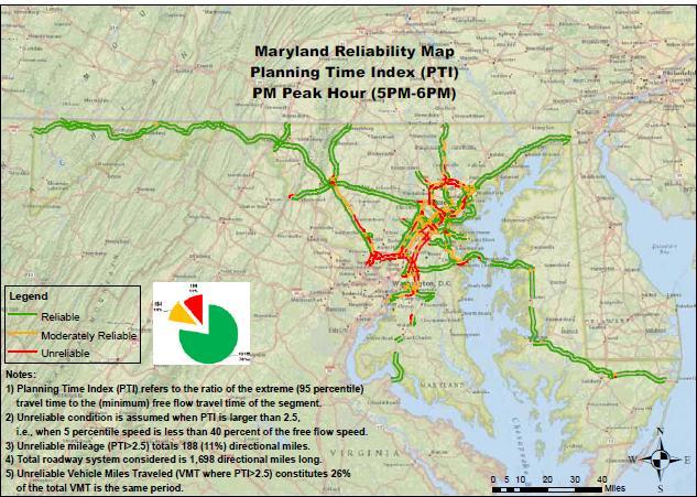 2011 Reliability Map Freeways/ Expressways % System