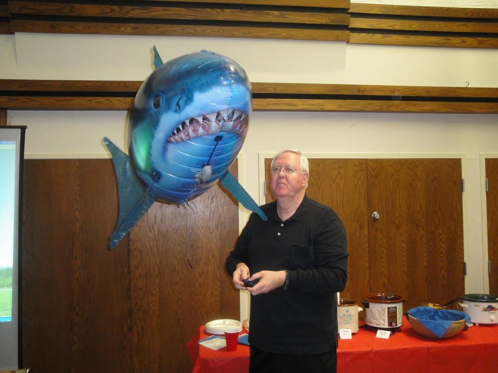 Bob at the 2012 Indoor Fly-In flying his newly aquired "Shark"!
