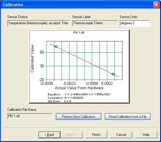 You should now see two points on a graph; to plot the calibration curve click on the First Order Linear option under Curve Fit Choices. 9.