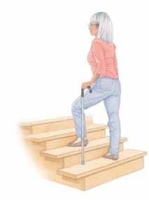 Usig a Cae o Stairs Goig up stairs Have someoe help by stadig at your side or right behid you util you are comfortable doig them o your ow.