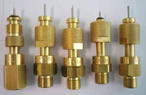 RESIDUAL PRESSURE VALVES CBR Series Cavagna O-Ring Seal Style Brass Residual Pressure Valve for Various Gases NGT, Tapered Thread Inlets for Steel Cylinders Designed to shut off gas flow at 40-60PSIG.