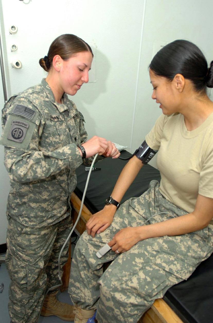 Figure 3. In routine blood pressure measurements, an inflatable cuff is placed on the upper arm at the same level as the heart.