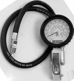 deflation, saves time and money Easy to read, easy to use FEATURES Large 3-1/2" dial is easy to read Calibrated from 0 to 160 PSI in 2 PSI increments 3 in 1 function: inflates, releases air, and