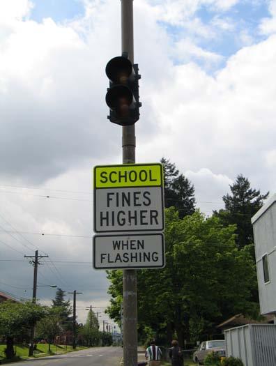 Detail of ASE equipment In addition to the normal school speed-limit signage located at the