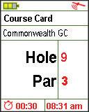 5.7 Course Card The Course card provides information relevant to each hole. You can go to the course card menu anytime by pressing Page Key on the main menu.