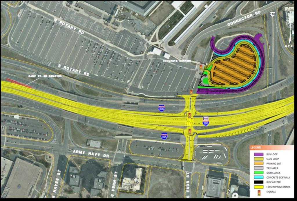 Pentagon Parking Improvements Reconstruction and reconfiguration of a portion of the South Parking Area to