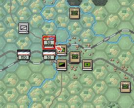 Left click back on the two Cossack units occupying hex 11,6.