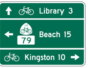 Figure 5 Example of a Destination Distance Sign from the MUTCD If one were to apply this option to the D1-3c for bicycles the result might