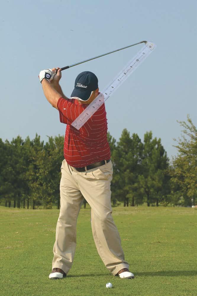 Swing width is defined as the radius of the clubhead from your sternum, or how far the clubhead is from the center of your chest throughout the swing.