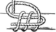 When not under strain, however, the fisherman's bend may slip loose if the free end is not secured. The knot is used to attach a rope to a ring, hook, or other solid object, such as an anchor.