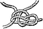 The fisherman's knot is used for joining two fine lines such as fishing leaders. It is simply two overhand knots, one holding the righthand line, and the other the left-hand line.