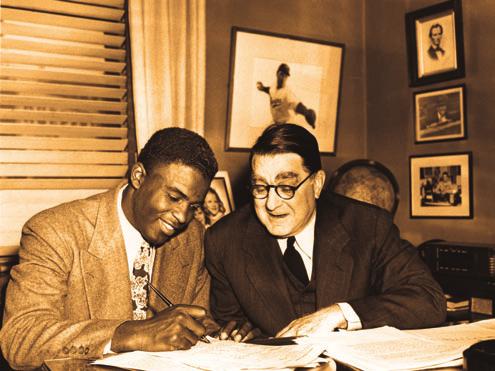 Then in the 1880s and 1890s, the team owners barred players of color from the League. That agreement lasted until Branch Rickey, manager of the Brooklyn Dodgers, decided to sign Jackie Robinson.