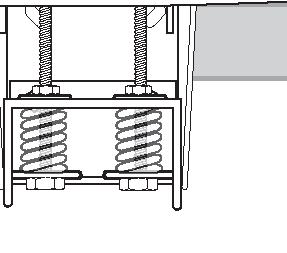 9. Position rim assembly (1) 90 degrees to back bracket () as shown. Place inner-bracket (14) over both carriage bolts (2) followed by springs (7), washers (8) and special nuts (26).